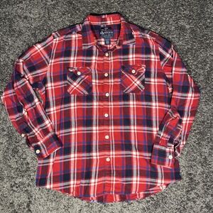 American rag large long sleeve button up flannel shirt Men's